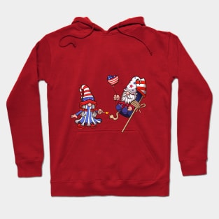 Male And Female 4th Of July Gnome Hoodie